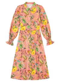 Joanie Clothing Natural History Museum X Joanie – Mallory Flora And Fauna Print Midaxi Dress –  UK 26 (Orange)