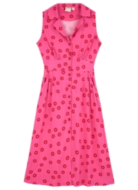 Joanie Clothing Maryann Pink Floral Print Sleeveless Midi Dress –  UK 16 (Pink)