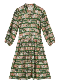 Joanie Clothing Coronation Street X Joanie – Macdonald Coronation Street Print Dress- UK 26 (Green)
