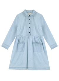 Joanie Clothing Nini Star Print Collared Denim Mini Dress- UK 22 (Blue)