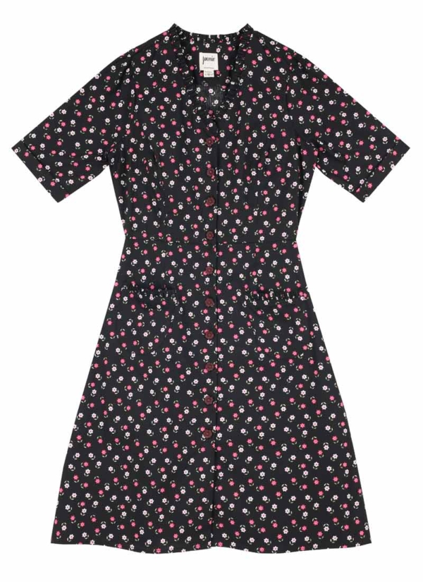 Joanie Clothing Sonya Floral Print Button-Down Dress -  UK 22 (Black)