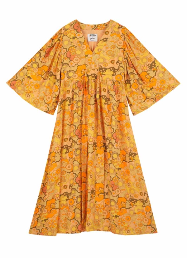 Joanie Clothing Dawn O’Porter X Joanie - Sunrise Psychedelic Print Midaxi Dress - Citrus -  UK 22 (Yellow)