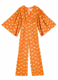 Joanie Clothing Dawn O’Porter X Joanie – Sunset Cocktail Print Jumpsuit –  UK 22 (Orange)
