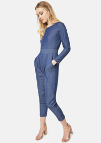 Closet Denim Long Sleeve Jumpsuit