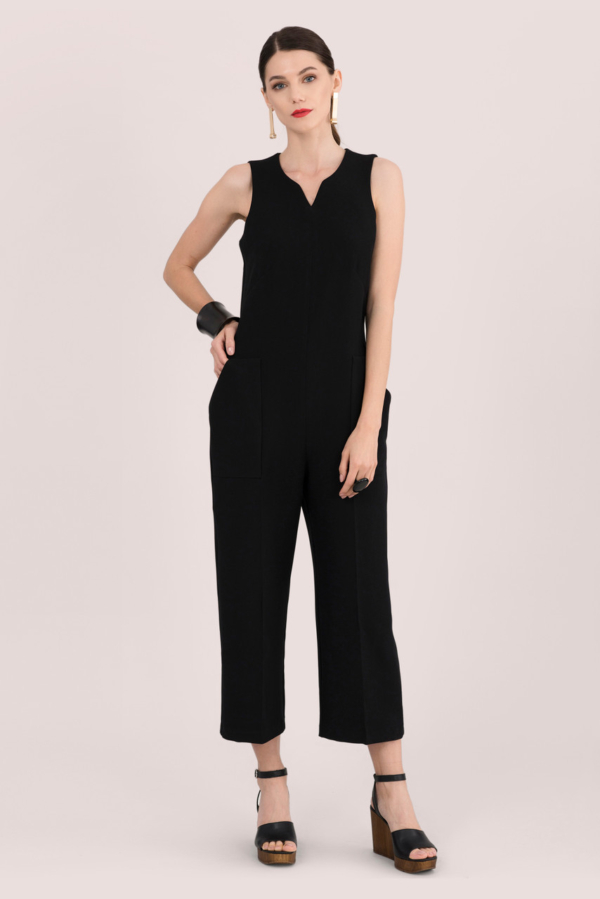 Closet London Black Sleeveless Cropped Jumpsuit