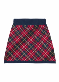 Joanie Clothing Tai Tartan Knit Mini Skirt – Extra Large (UK 20-22) (Red)