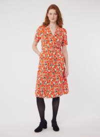 Joanie Clothing Tally Vintage Ballroom Print Midi Tea Dress –  UK 26 (Orange)