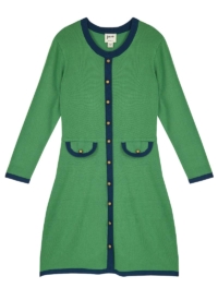 Joanie Clothing Twig Contrast Trim Knitted Dress – Green-Extra Large (UK 20-22) (Green)