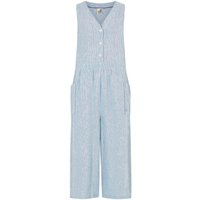 Weird Fish Amal Linen Rich Wide Leg Denim Jumpsuit