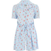 Emma Playsuit In Powder Blue Rose by The Seamstress of Bloomsbury, Classic 1940s Vintage Style