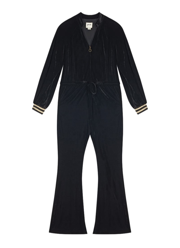 Joanie Clothing Dawn O’Porter X Joanie - Vegas Velvet Flared Lounge Jumpsuit -  UK 26 (Black)