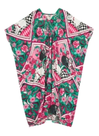 Joanie Clothing Dawn O’Porter X Joanie – Vesper Geometric Cat Print Kaftan Midaxi Dress – Extra Extra Large (UK 24-26) (Pink)