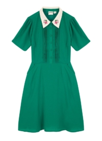 Joanie Clothing Zooey Embroidered Collar Dress – Green –  UK 22 (Green)