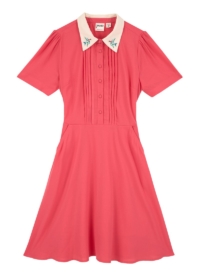 Joanie Clothing Zooey Embroidered Collar Dress – Pink –  UK 22 (Pink)