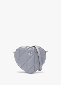 COACH Heart Quilted Grey Blue Cross-Body Bag