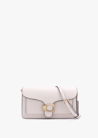 COACH Tabby Chalk Leather Chain Clutch Bag – White