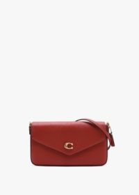 COACH Wyn Enamel Red Crossgrain Leather