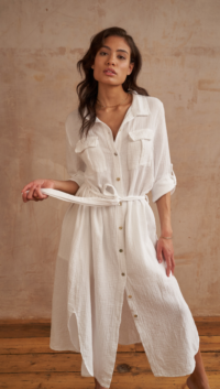 Charli CASSIS SHIRT DRESS – WHITE