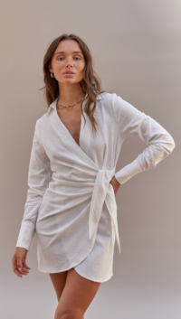 Charli FRANCINE WRAP DRESS – WHITE