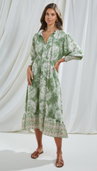 Charli IRENE DRESS – GREEN PRINT