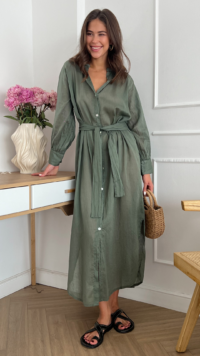 Charli JADE SHIRT DRESS – KHAKI