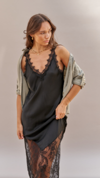 Charli SOLANGE SLIP DRESS – BLACK