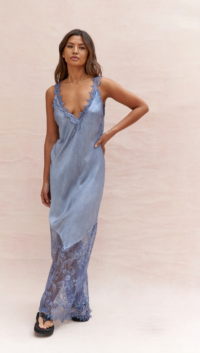 Charli SOLANGE SLIP DRESS – WASHED BLUE