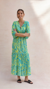 Charli TEAGAN DRESS – TURQUOISE LIME PRINT