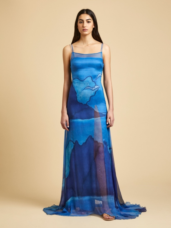 Donde Esteban Es Vedra Silk Long Dress