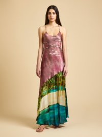 Donde Esteban La Sierra Silk Long Dress