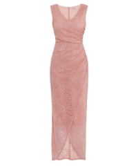 Gina Bacconi  Leven Stretch Lace Maxi Dress – Pink