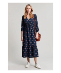 Joules  Sienna Navy Floral Maxi Dress Viscose