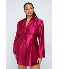 NastyGal  Plus Size Premium Tailored Blazer Dress – Pink Viscose