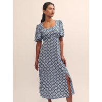 Nobody’s Child Womens Blue Mirella Tile Dee Dee Midi Dress