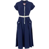 The “Casey” Dress in Solid Navy, True & Authentic 1950s Vintage Style