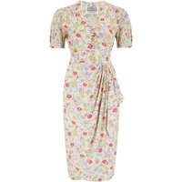 “Mabel” Waterfall Dress in Poppy Print, A Classic 1940s Inspired Vintage Style