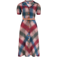 The “Charlene” Shirtwaister Dress in Cotswold Check Print, True 1950s Vintage Style