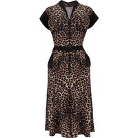 The “Casey” Dress in Leopard Print With Black Contrast, True & Authentic 1950s Vintage Style