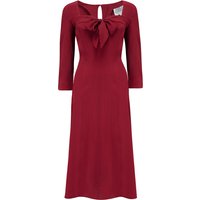 Joyce 1940s Day Dress in Wine, Authentic true vintage style