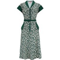 The “Casey” Dress in Green Whisp Print, True & Authentic 1950s Vintage Style