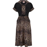 The “Lucille” 2pc Sweetheart Dress & Bolero Set In Leopard & Black, True Late 1940s – Early 50s Vintage Style