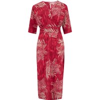 The “Evelyn” Wiggle Dress in Ruby Palm Print , True Late 40s Early 50s Vintage Style