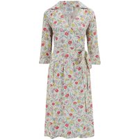 “Loretta” Wrap Tea Dress in Poppy Print, Classic 1940s Vintage Style