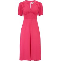 “Dolores” Swing Dress in Raspberry, A Classic 1940s Inspired Vintage Style