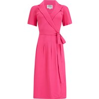 “Peggy” Wrap Dress in Raspberry , Classic 1940s True Vintage Style