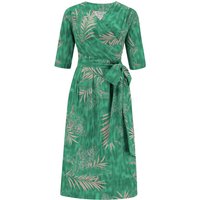 The “Vivien” Full Wrap Dress in Emerald Palm, True 1940s To Early 1950s Style