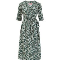 The “Vivien” Full Wrap Dress in Green Whisp, True 1940s To Early 1950s Style