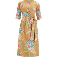 The “Vivien” Full Wrap Dress in Mustard Honolulu, True 1940s To Early 1950s Style