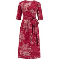 The “Vivien” Full Wrap Dress in Ruby Palm, True 1940s To Early 1950s Style