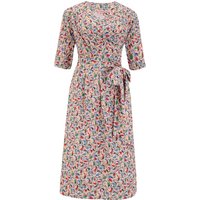 The “Vivien” Full Wrap Dress in Tutti Frutti Print, True 1940s To Early 1950s Style